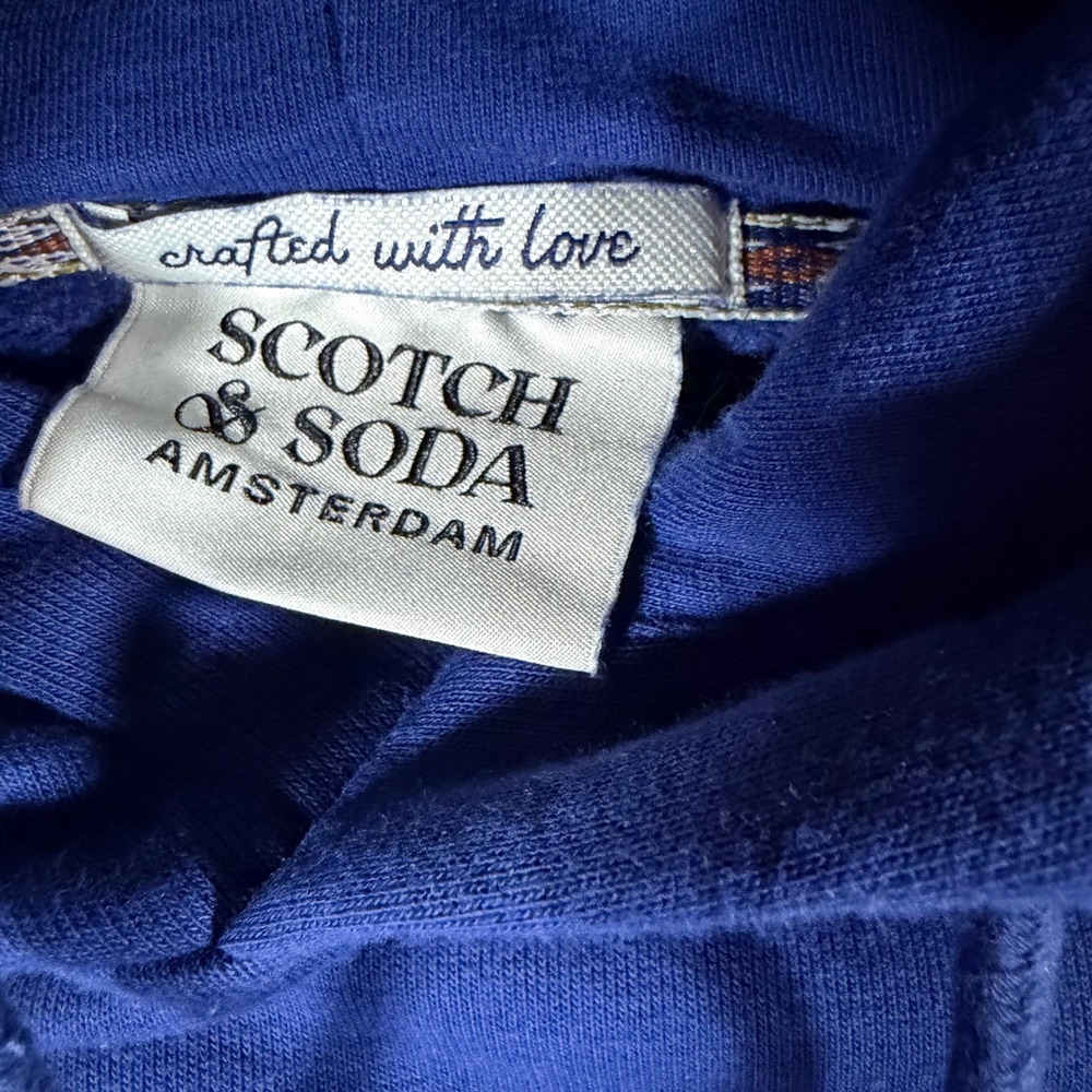 Scotch &‎ Soda Amsterdam Blue Floral Embroidered Hoodie Mens Large 1841-FA24 - Picture 8 of 9